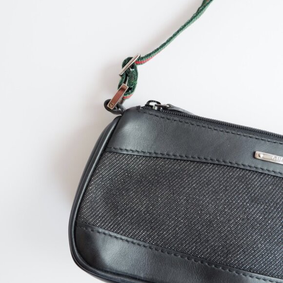 Authentic Preowned Gucci Black Denim/ Leather Sherry Line Micro Shoulder Bag - Picture 2 of 16